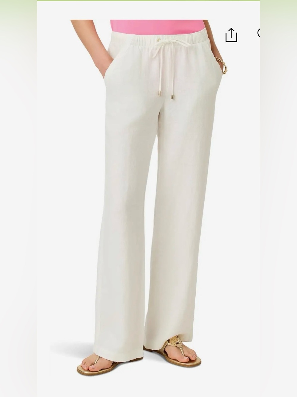 Lilly Pulitzer Linen Pants White XXS
